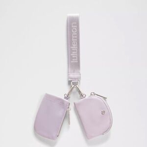 Lululemon Dual Pouch Wristlet Metallic Wordmark- Faint Lavender